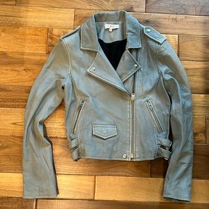 IRO Ashville lambs leather moto jacket. Sz 42